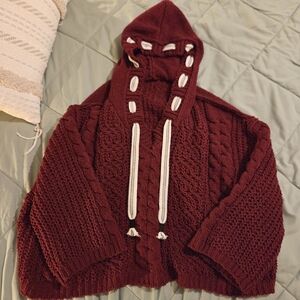 Zenana Outfitters Maroon Cable Knit Sweater